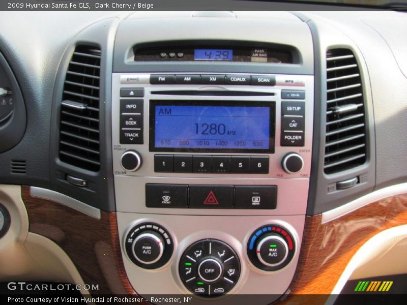 Dark Cherry / Beige 2009 Hyundai Santa Fe GLS