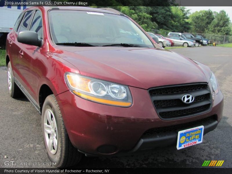 Dark Cherry / Beige 2009 Hyundai Santa Fe GLS