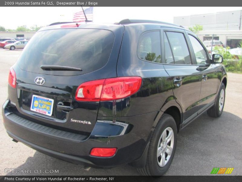Deepwater Blue / Beige 2009 Hyundai Santa Fe GLS