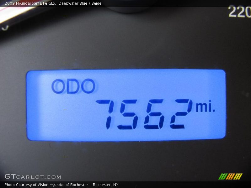 Deepwater Blue / Beige 2009 Hyundai Santa Fe GLS