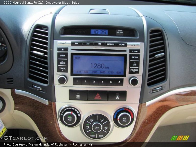 Deepwater Blue / Beige 2009 Hyundai Santa Fe GLS