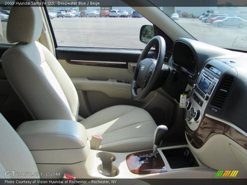 Deepwater Blue / Beige 2009 Hyundai Santa Fe GLS