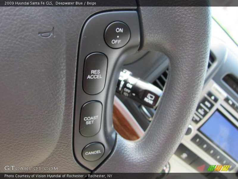 Deepwater Blue / Beige 2009 Hyundai Santa Fe GLS