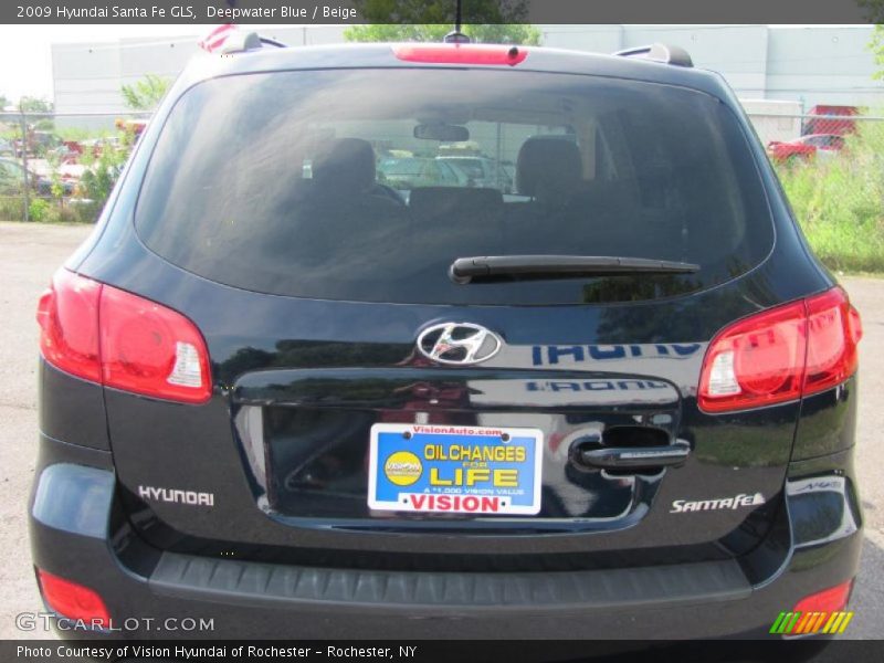 Deepwater Blue / Beige 2009 Hyundai Santa Fe GLS
