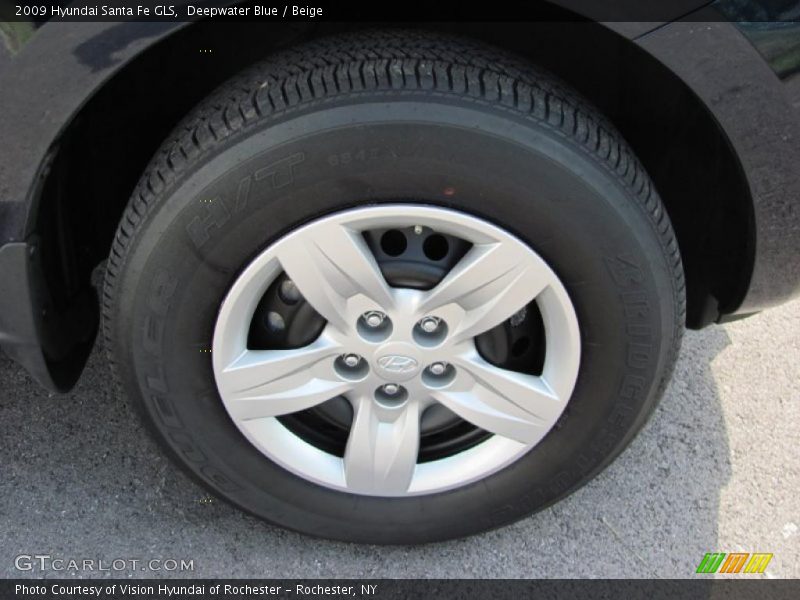 Deepwater Blue / Beige 2009 Hyundai Santa Fe GLS