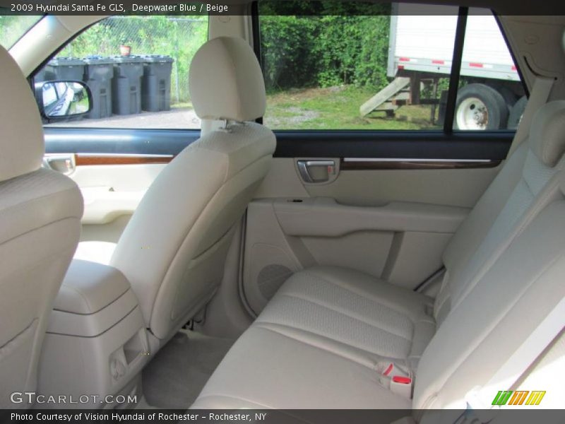 Deepwater Blue / Beige 2009 Hyundai Santa Fe GLS
