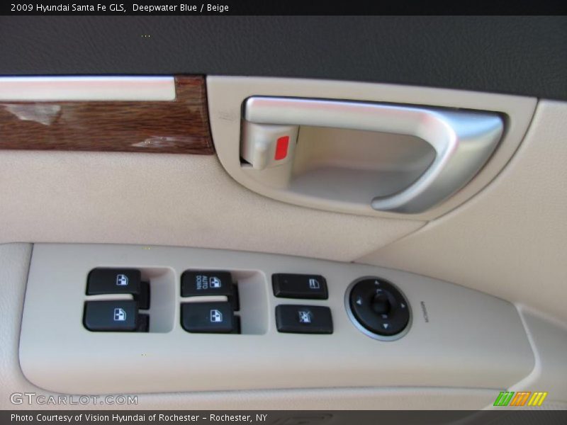 Deepwater Blue / Beige 2009 Hyundai Santa Fe GLS