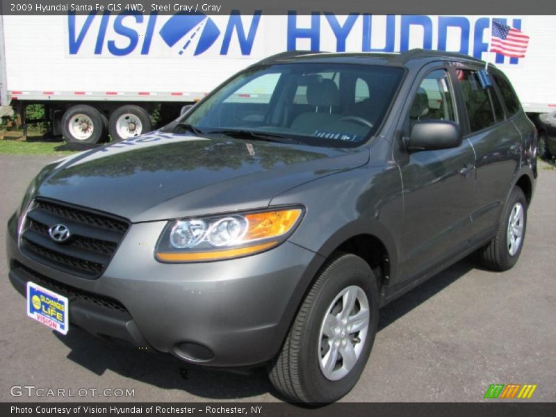 Steel Gray / Gray 2009 Hyundai Santa Fe GLS 4WD