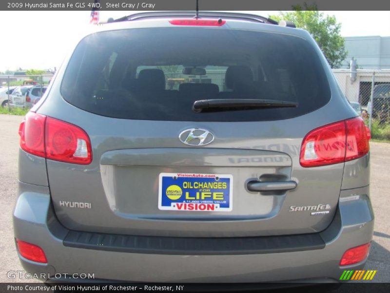 Steel Gray / Gray 2009 Hyundai Santa Fe GLS 4WD