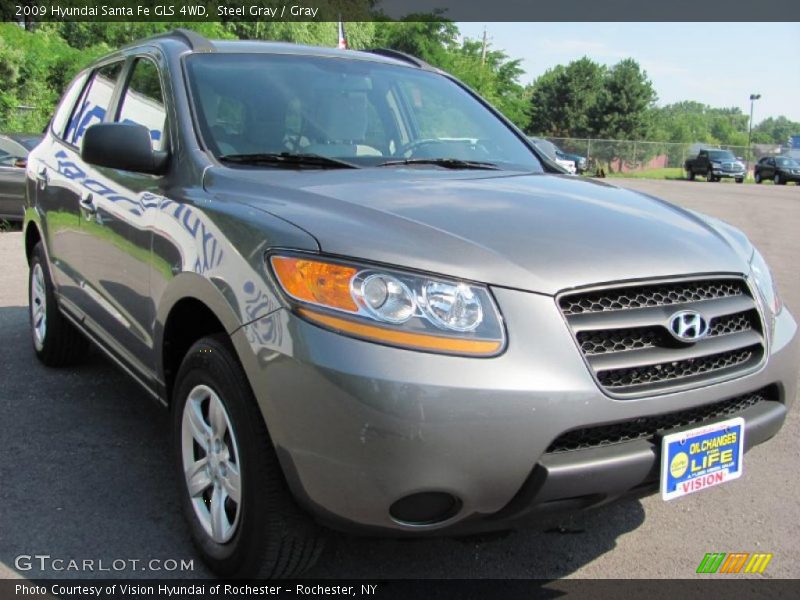 Steel Gray / Gray 2009 Hyundai Santa Fe GLS 4WD