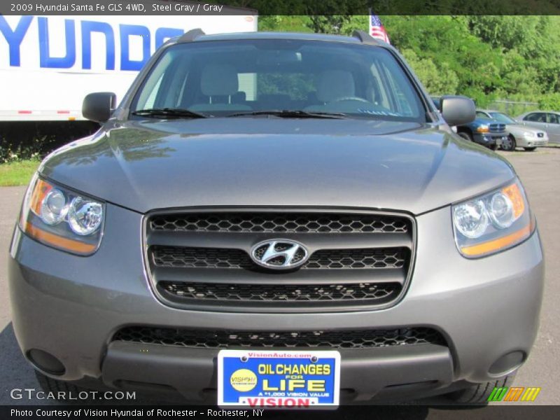 Steel Gray / Gray 2009 Hyundai Santa Fe GLS 4WD
