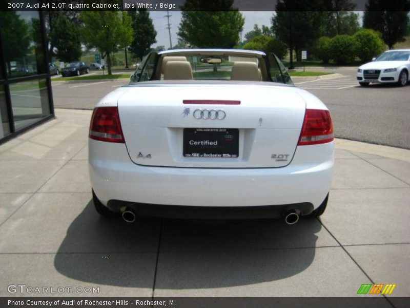 Ibis White / Beige 2007 Audi A4 2.0T quattro Cabriolet
