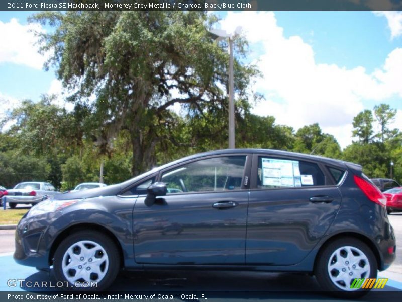 Monterey Grey Metallic / Charcoal Black/Blue Cloth 2011 Ford Fiesta SE Hatchback