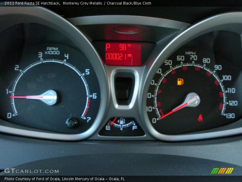Monterey Grey Metallic / Charcoal Black/Blue Cloth 2011 Ford Fiesta SE Hatchback