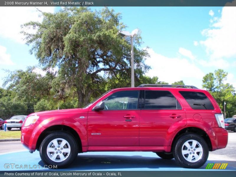 Vivid Red Metallic / Black 2008 Mercury Mariner I4