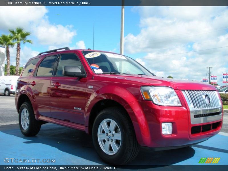 Vivid Red Metallic / Black 2008 Mercury Mariner I4