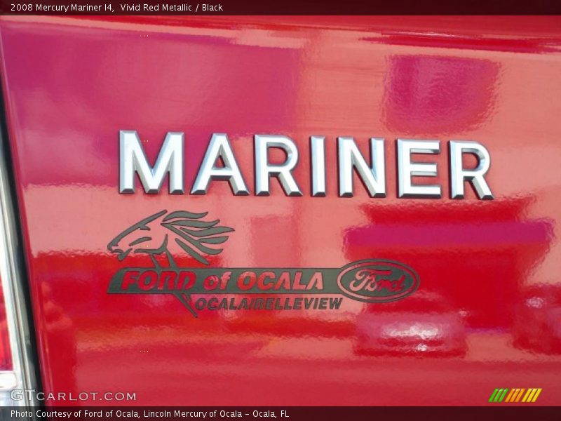 Vivid Red Metallic / Black 2008 Mercury Mariner I4