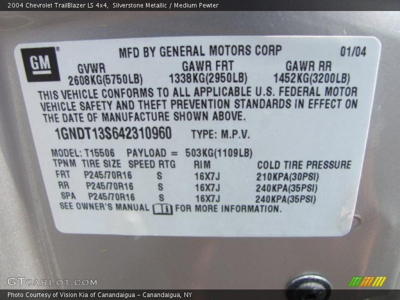 Silverstone Metallic / Medium Pewter 2004 Chevrolet TrailBlazer LS 4x4