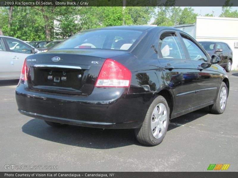 Ebony Black / Gray 2009 Kia Spectra EX Sedan