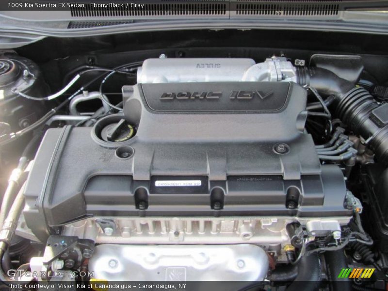 Ebony Black / Gray 2009 Kia Spectra EX Sedan