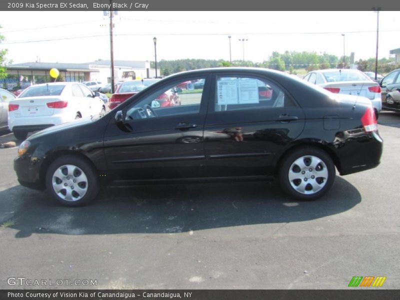 Ebony Black / Gray 2009 Kia Spectra EX Sedan