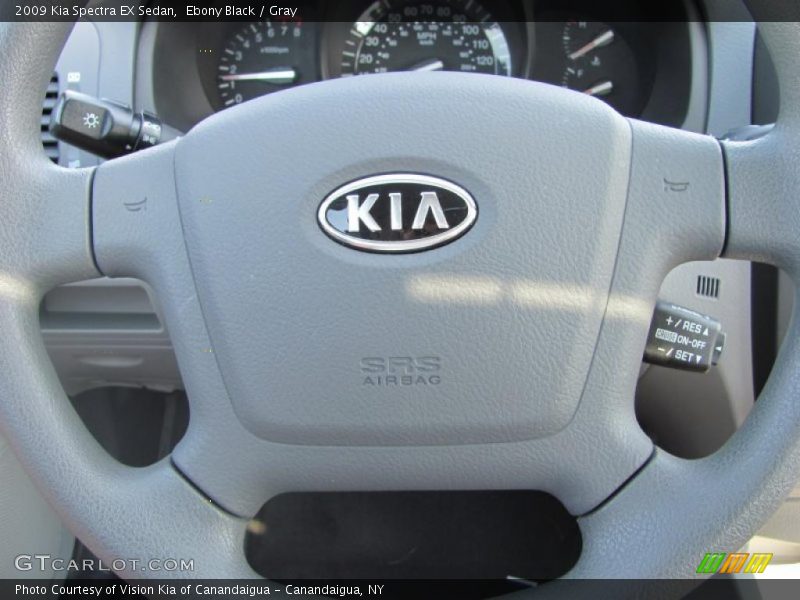 Ebony Black / Gray 2009 Kia Spectra EX Sedan