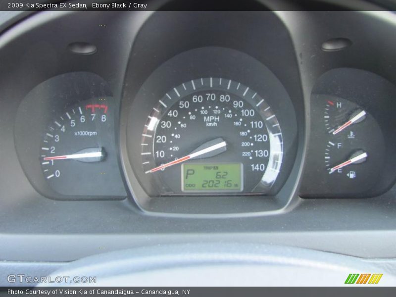 Ebony Black / Gray 2009 Kia Spectra EX Sedan