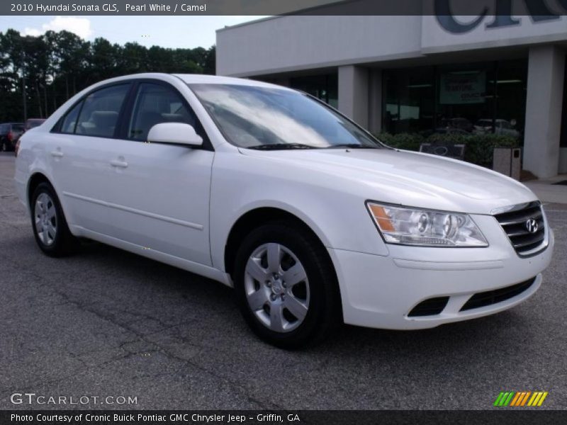 Pearl White / Camel 2010 Hyundai Sonata GLS