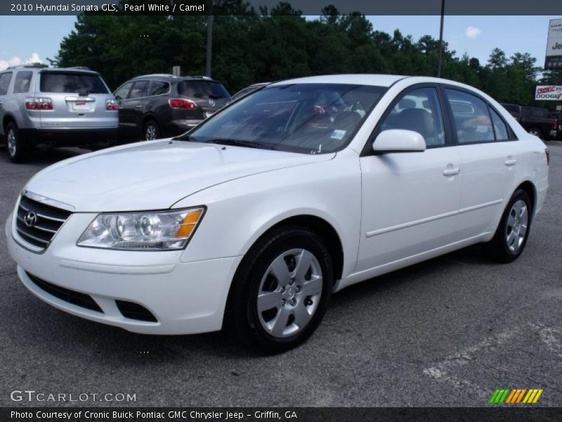 Pearl White / Camel 2010 Hyundai Sonata GLS