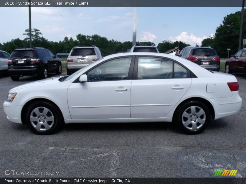 Pearl White / Camel 2010 Hyundai Sonata GLS