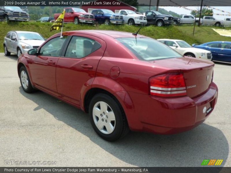 Inferno Red Crystal Pearl / Dark Slate Gray 2009 Dodge Avenger SE