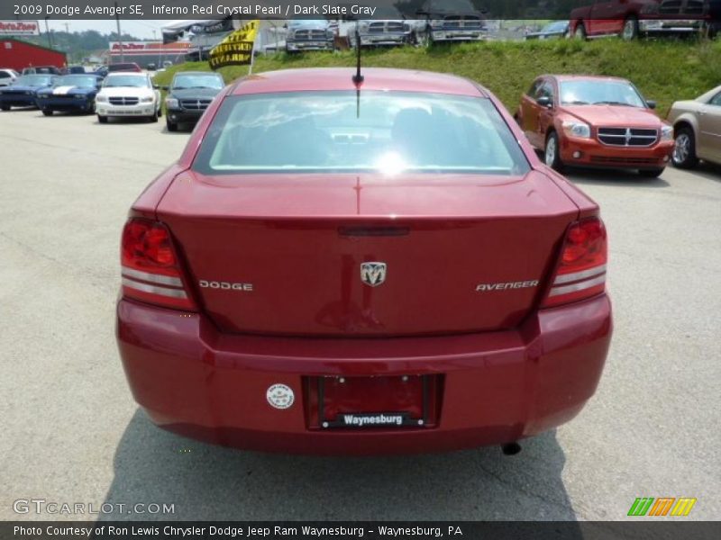Inferno Red Crystal Pearl / Dark Slate Gray 2009 Dodge Avenger SE