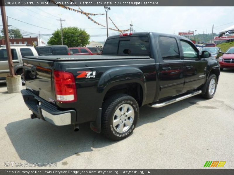 Carbon Black Metallic / Cocoa/Light Cashmere 2009 GMC Sierra 1500 SLT Crew Cab 4x4