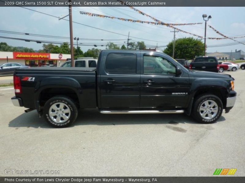 Carbon Black Metallic / Cocoa/Light Cashmere 2009 GMC Sierra 1500 SLT Crew Cab 4x4