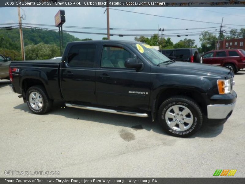 Carbon Black Metallic / Cocoa/Light Cashmere 2009 GMC Sierra 1500 SLT Crew Cab 4x4