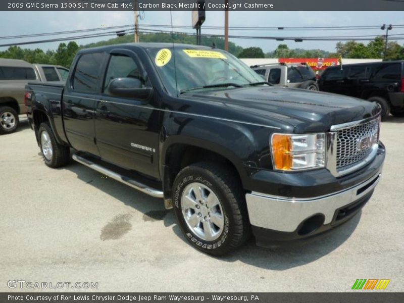 Carbon Black Metallic / Cocoa/Light Cashmere 2009 GMC Sierra 1500 SLT Crew Cab 4x4