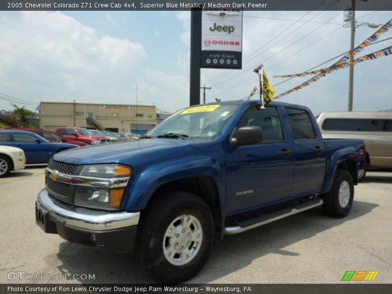 Superior Blue Metallic / Medium Dark Pewter 2005 Chevrolet Colorado Z71 Crew Cab 4x4