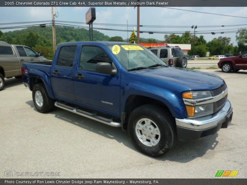 Superior Blue Metallic / Medium Dark Pewter 2005 Chevrolet Colorado Z71 Crew Cab 4x4