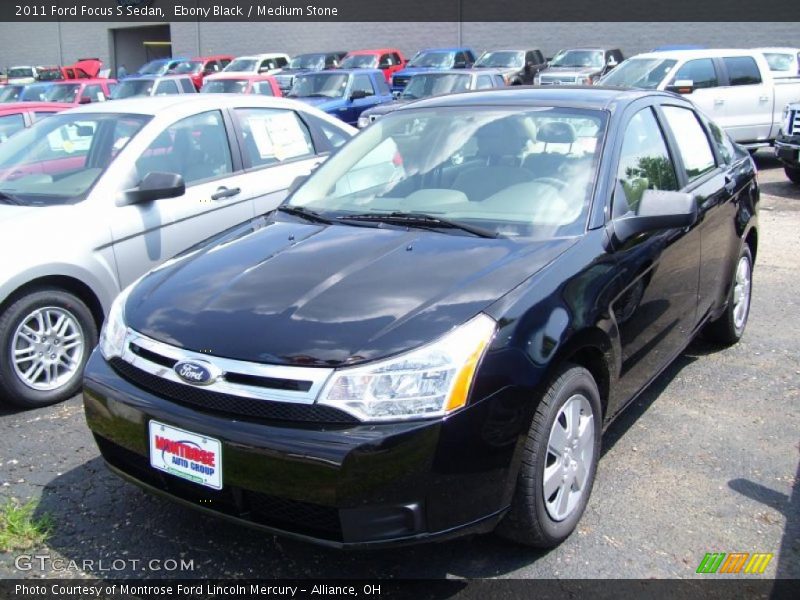 Ebony Black / Medium Stone 2011 Ford Focus S Sedan