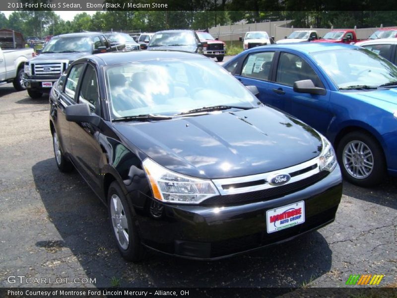 Ebony Black / Medium Stone 2011 Ford Focus S Sedan