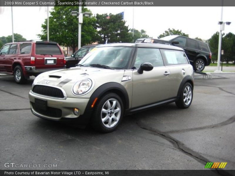 Sparkling Silver Metallic / Checkered Carbon Black/Black 2009 Mini Cooper S Clubman