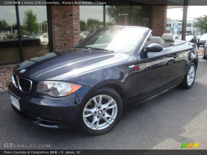 Monaco Blue Metallic / Taupe 2008 BMW 1 Series 128i Convertible