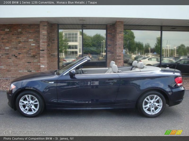 Monaco Blue Metallic / Taupe 2008 BMW 1 Series 128i Convertible
