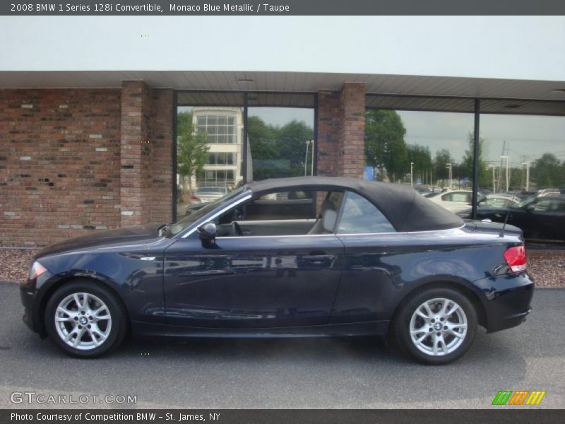 Monaco Blue Metallic / Taupe 2008 BMW 1 Series 128i Convertible