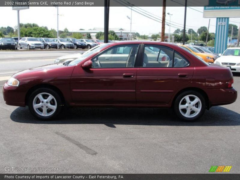 Inferno Red / Sand Beige 2002 Nissan Sentra GXE