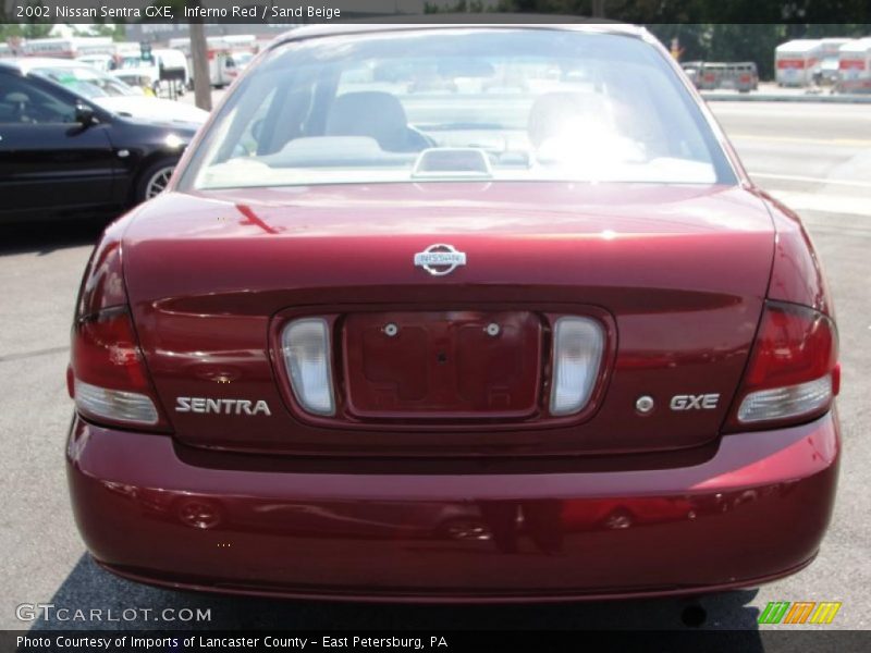 Inferno Red / Sand Beige 2002 Nissan Sentra GXE