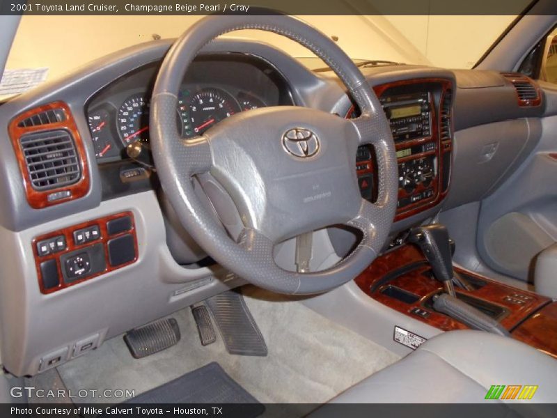 Champagne Beige Pearl / Gray 2001 Toyota Land Cruiser