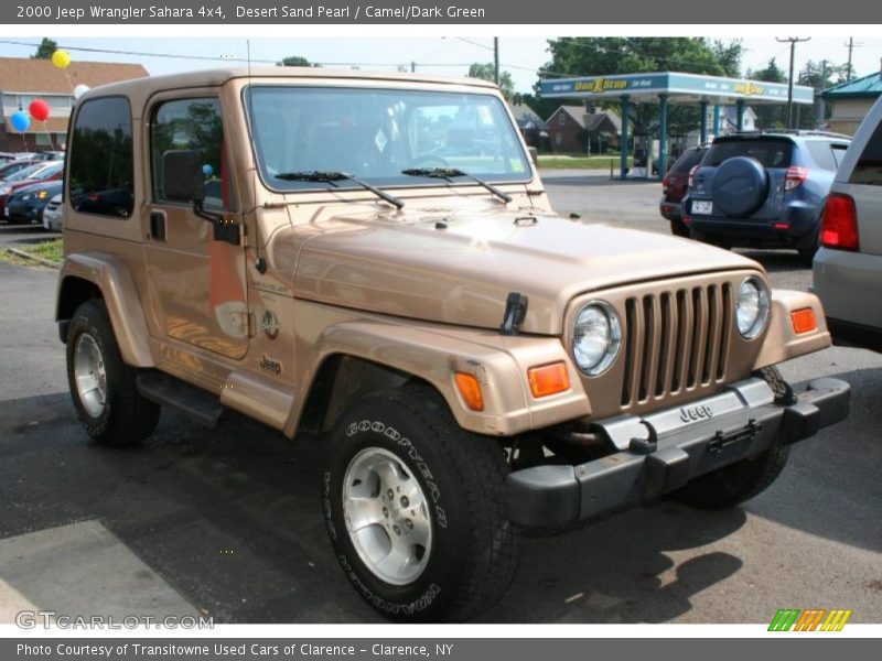 Desert Sand Pearl / Camel/Dark Green 2000 Jeep Wrangler Sahara 4x4