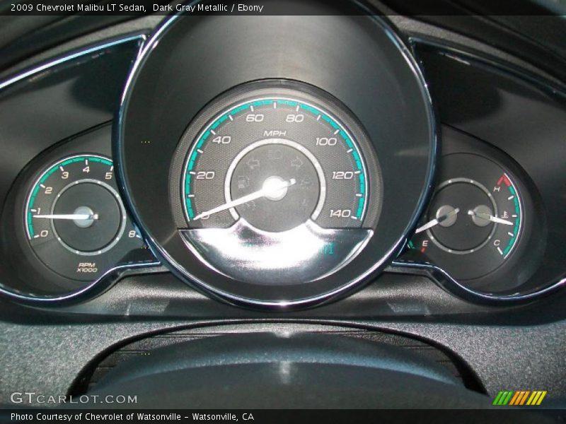 Dark Gray Metallic / Ebony 2009 Chevrolet Malibu LT Sedan