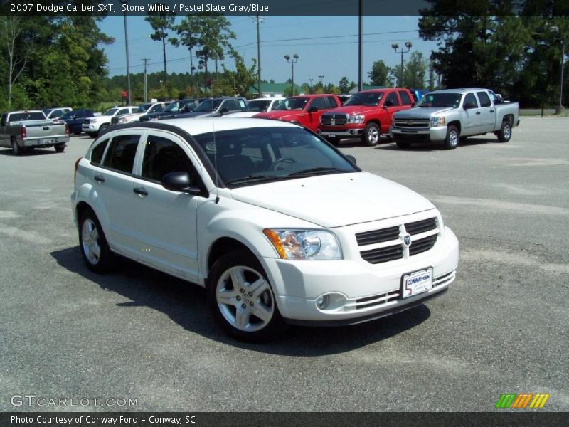 Stone White / Pastel Slate Gray/Blue 2007 Dodge Caliber SXT